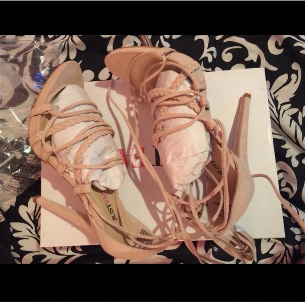Nude lace JustFab heels